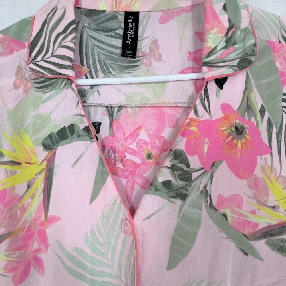 Ambrielle 100% Rayon Floral Sleepwear/Lounge Set - Picture 10 of 12